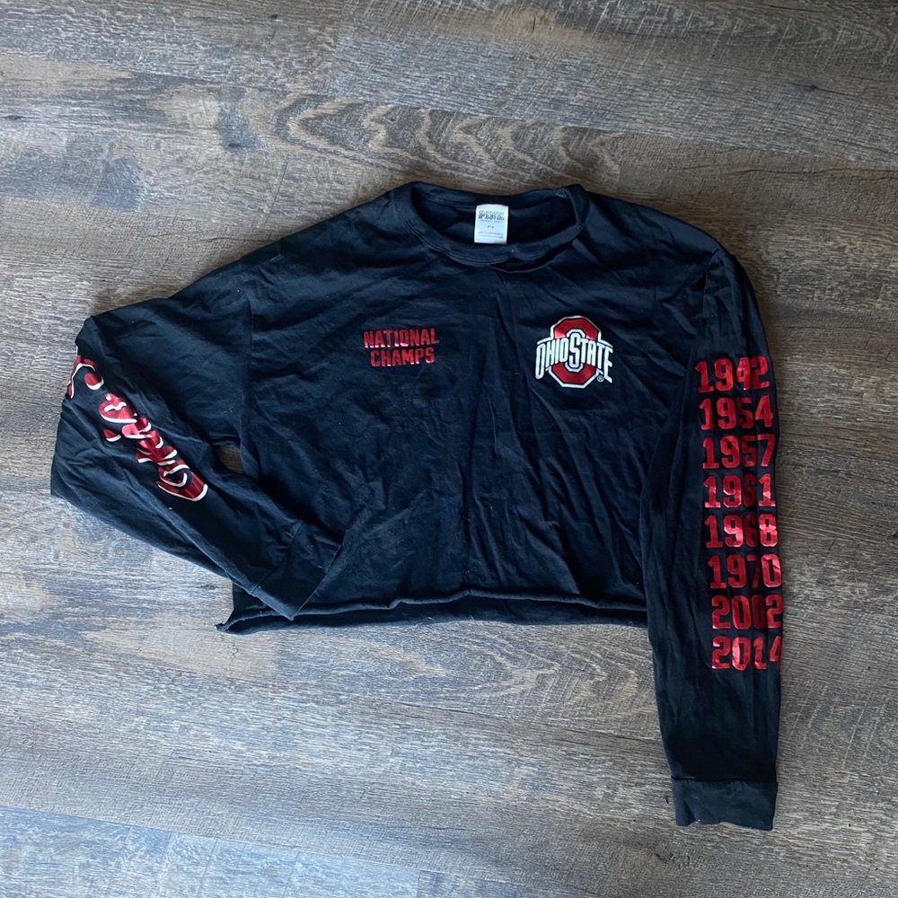 Ohio State National Champions PINK Cropped Top